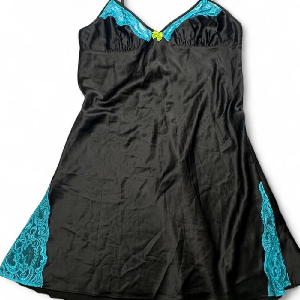 Betsy Johnson black & blue lace lingerie dress